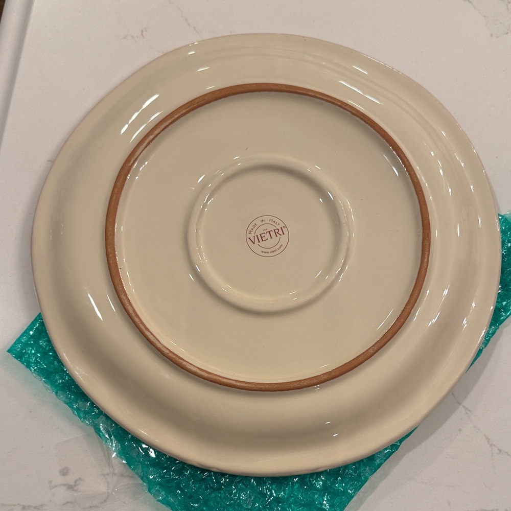 Vietri Elegant Cream Dinner Plate